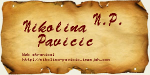 Nikolina Pavičić vizit kartica